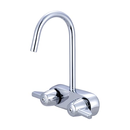 Central Brass Two Handle Leg Tub Faucet, Polished Chrome, Wall 208